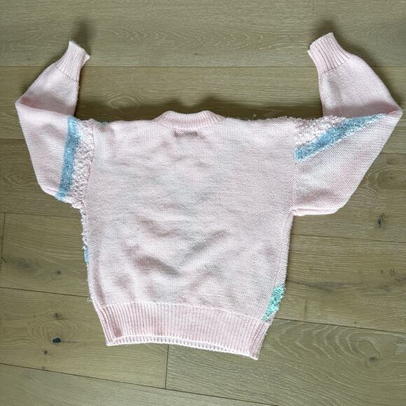 Vintage Joeclyn Smith 80's Floral Pearl Pastel Sweater Coquette Feminine Sz S - Picture 2 of 7